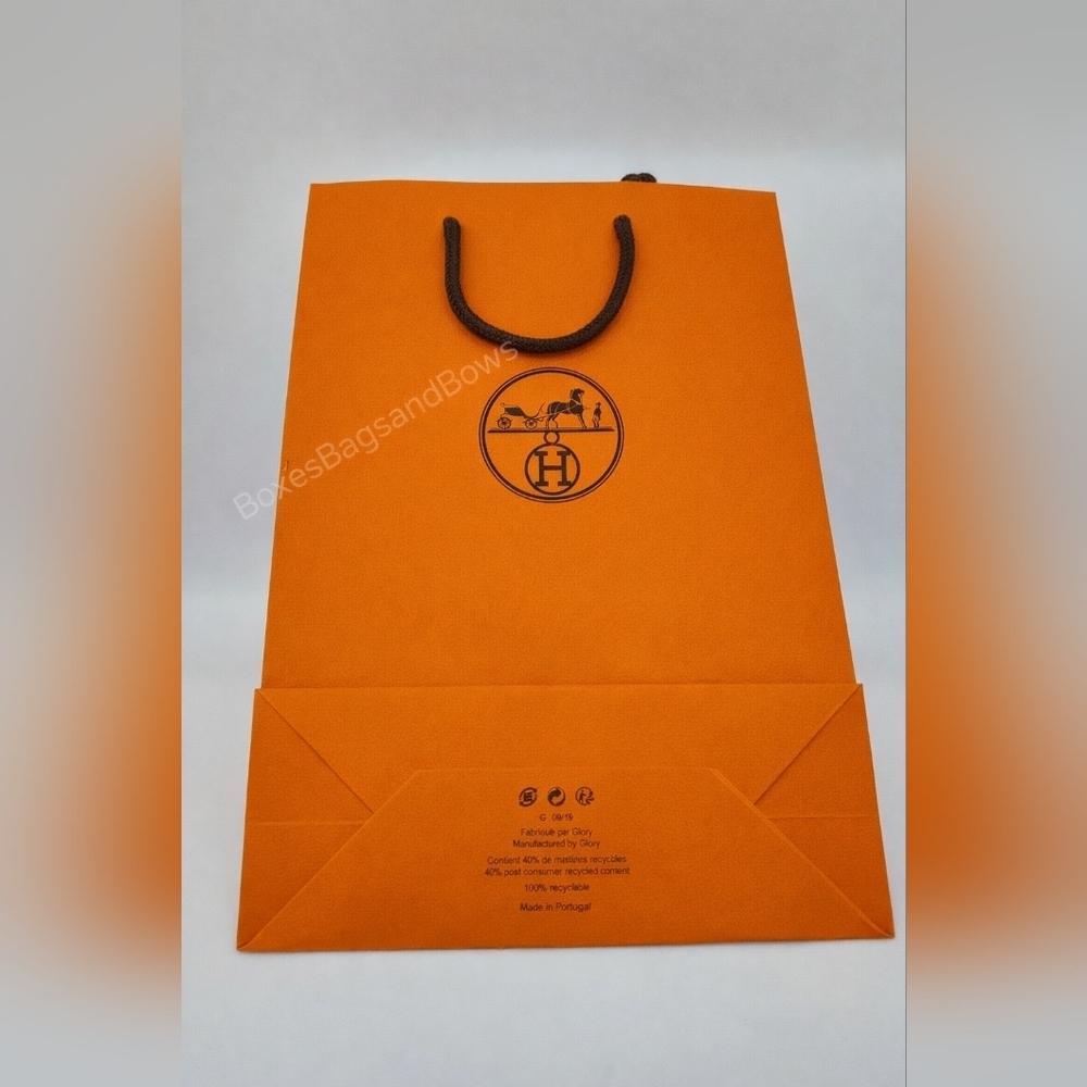 Hermès Orange Shopping Bag w/ Rope Handles | Authentic Luxury Packaging